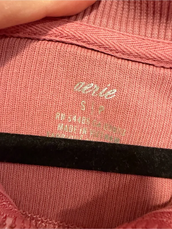 Pink ribbed aerie quarter‎ zip sweater - Image 2