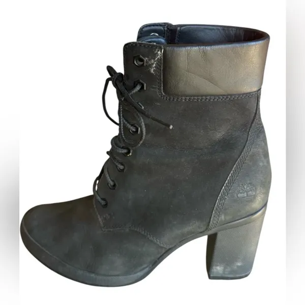 Timberland Women’s Heeled Lace Up Boots Size 7 Leather Very Nice - Image 5