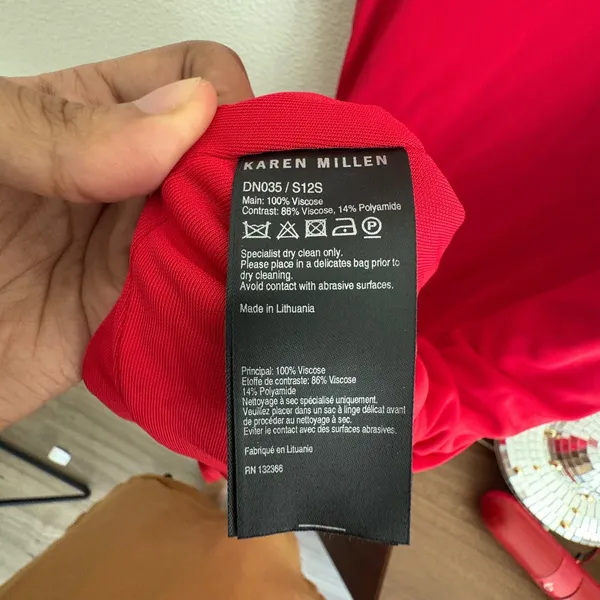 Karen Millen Red‎ Pintuck Draped Ruched Cocktail Dress DN035 S12S US 4 EU 36 - Image 8