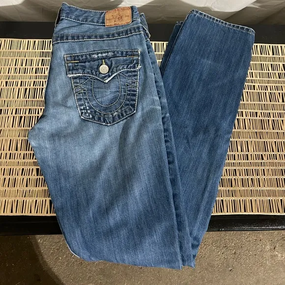 True Religion Blue Straight Legged Jeans‎ - Image 4