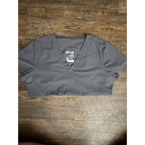 Grey's Anatomy Edge Women's V Neck Scrub Top Short‎ Sleeve Zip Pockets Size M - Image 3