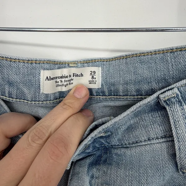 Abercrombie Curve Love 90s Straight Ultra High Rise Jeans Blue Size 29 8R‎ - Image 5