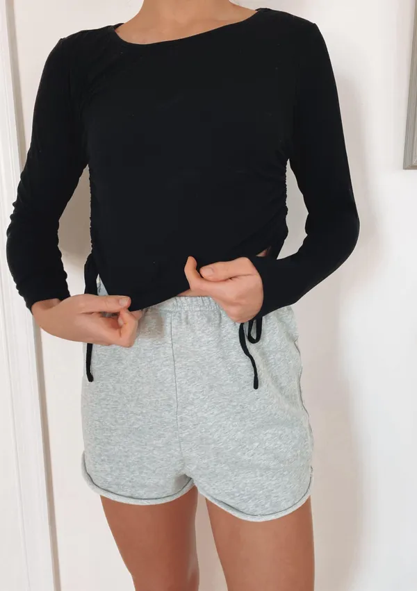 Garage Black Long Sleeve Crop Top - Image 2