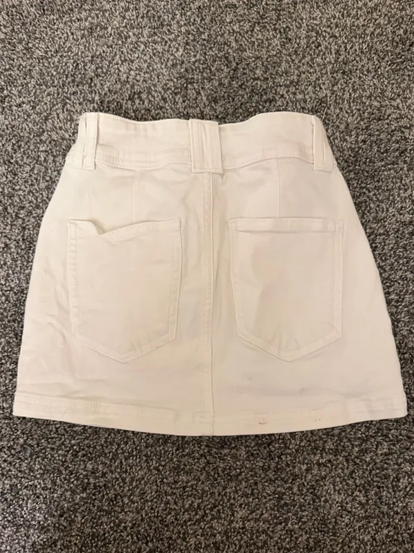 Bershka White Jean Skirt - Image 3