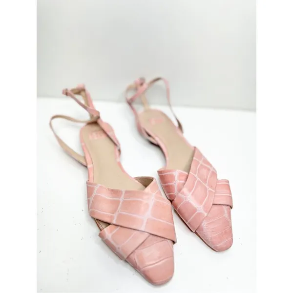 Louise et Cie Flats Womens Size 6 Pink‎ Pointed Toe Leather Ankle Strap Textured - Image 8