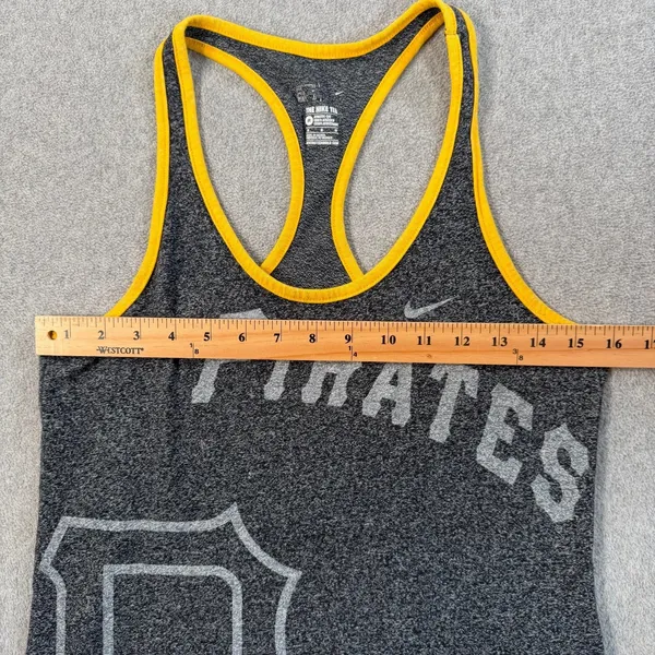 Pittsburgh Pirates Nike Women's Medium Athletic Cut Racerback Tank Top MLB Gray - Image 6