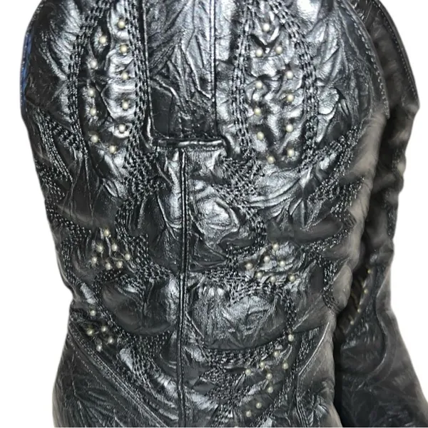 Corkys sage brushed black leather cowgirl boots. - Image 2