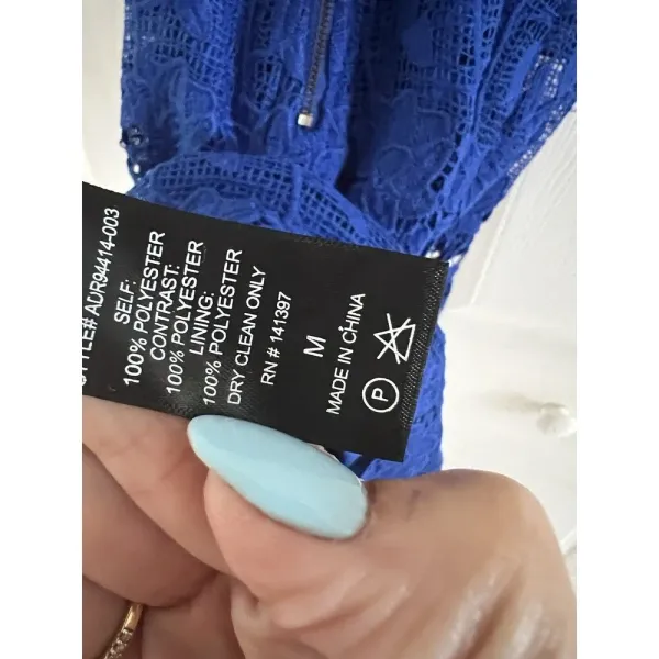 ASTR The Label Royal Blue Strappy Lace Mini Dress‎ Size M - Image 7