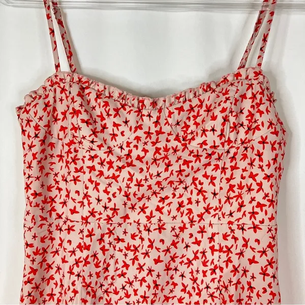 Princess Polly Deniz Pink Red Floral Smocked Mini Dress Coquette Womens 6 - Image 2
