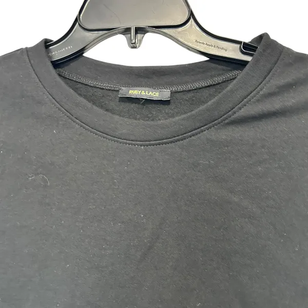 Ruby & Lace Top Cropped Jersey NWT Casual Boho Black Sequins Smiley Lips Size undefined - Image 2