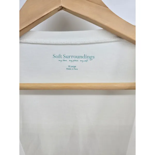 Soft Surroundings T-Shirt Womens XL White Pima Cotton Spandex Stretch EUC - Image 2