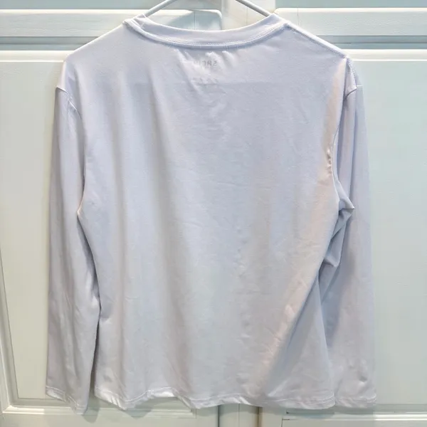 Shein Womens S Long Sleeve T-Shirt Crew Neck White New York 1898 - Image 2