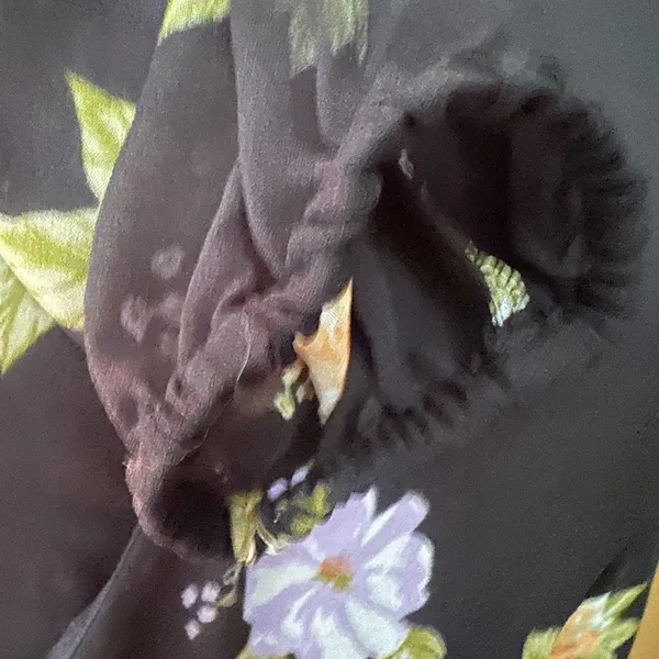 Urban Outfitters Sheer Sleeve Black Floral Dress size XS - Image 6