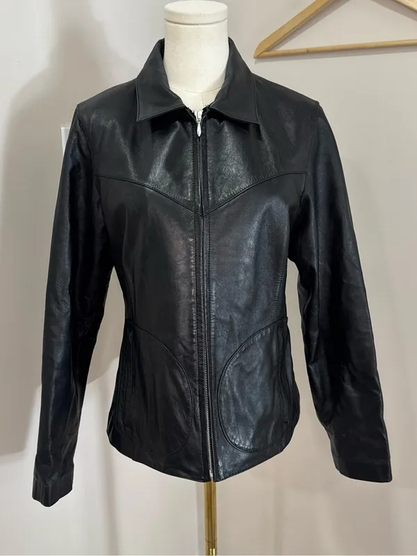 Vintage‎ Wilsons Leather Maxima Ladies Jacket 100% Leather Medium Black - Image 2