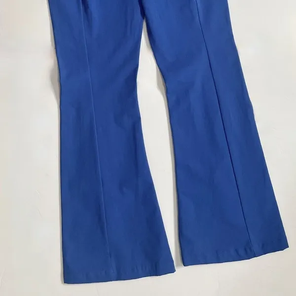 NWT! FREE PEOPLE Real Deal Split Flare Pants Blue High Rise Waist Stretch Medium - Image 9