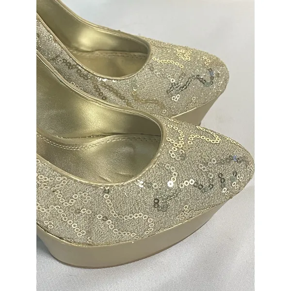 Baker heels Karrie Gold/Glitter Size 7.5 BinC‎ Gold - Image 4