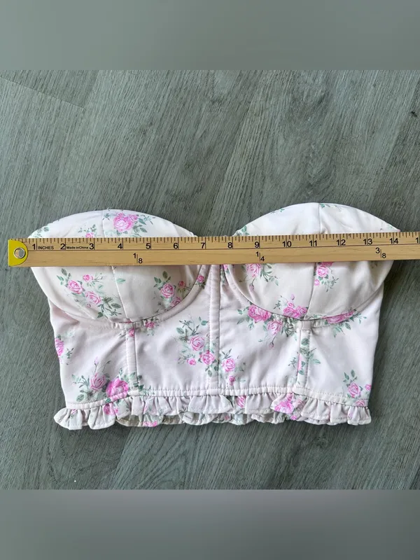 Pink Corset Strapless Bustier Top Women’s Medium Coquette Ballet Feminine - Image 4