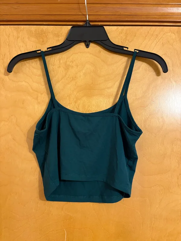 Shein Dark Green Fitted Crop Cami Top - Image 2