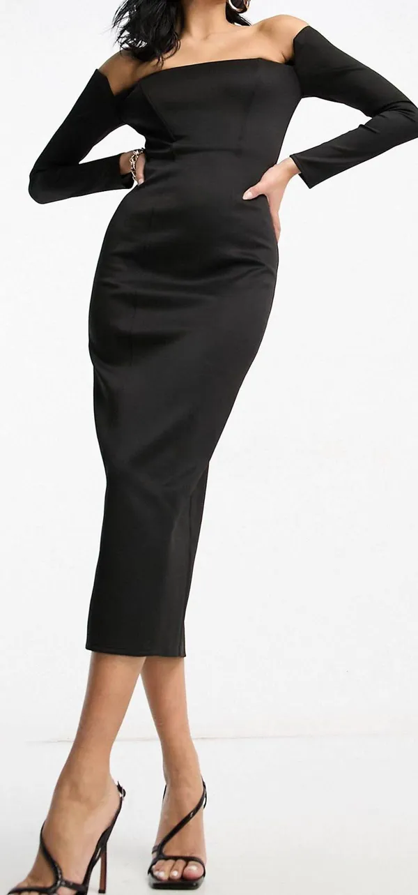 Design Off Shoulder Midi Dress - Image 4