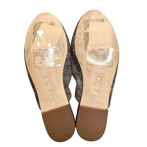 Australia Luxe Doodle Mules Size 5 Brown Leather Shearling Winter Slides NEW‎ - Image 7