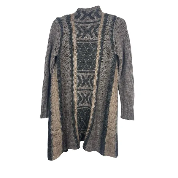 Gottardi Collection Made In Italy Boho Knit Open Front Cardigan Alpaca Wool L - Image 2