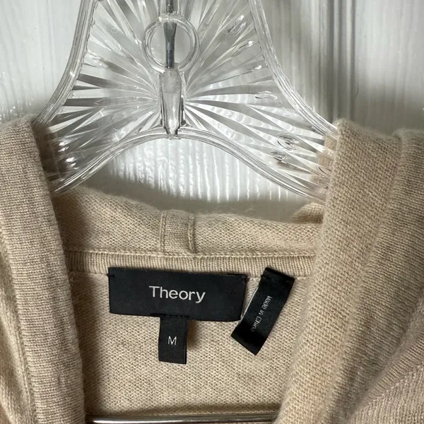 Theory Cashmere Curved Hem Hoodie M - Image 5