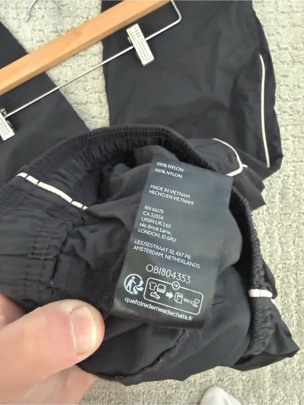 BDG Urban Outfitters Jess Straight Leg Nylon Track Pants Black XS - Image 10