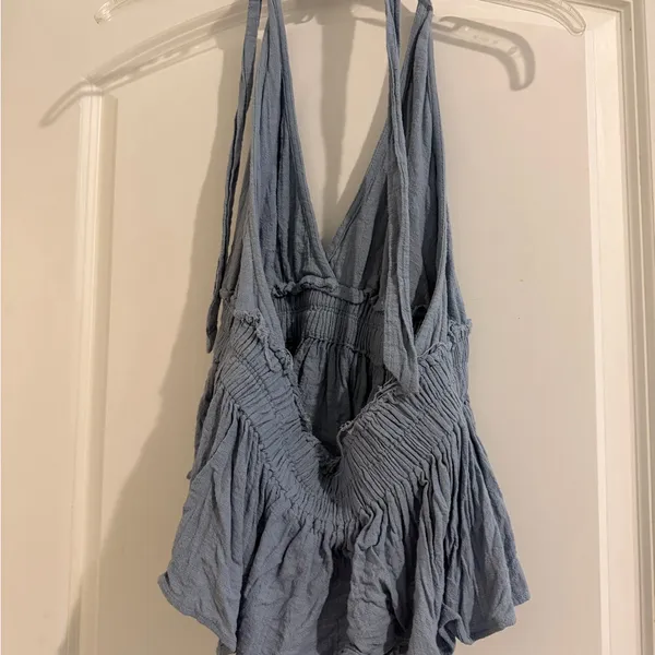 Women's Blue Halter Top Size M - Image 2