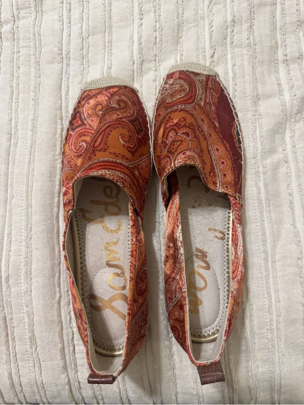 Sam Edelman Khloe Slip On Orange Paisley Espadrille - Image 3