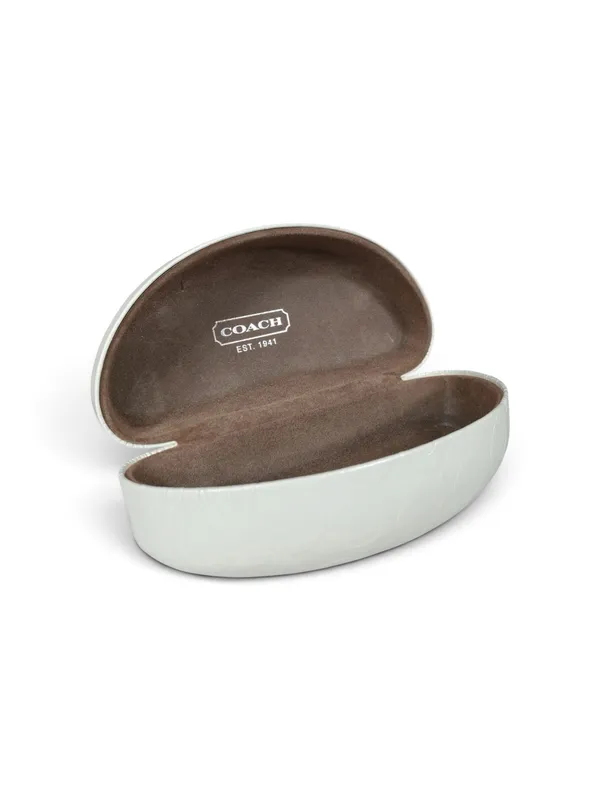 Coach signature embossed hard shell sunglasses eyeglasses case white glossy - Image 2