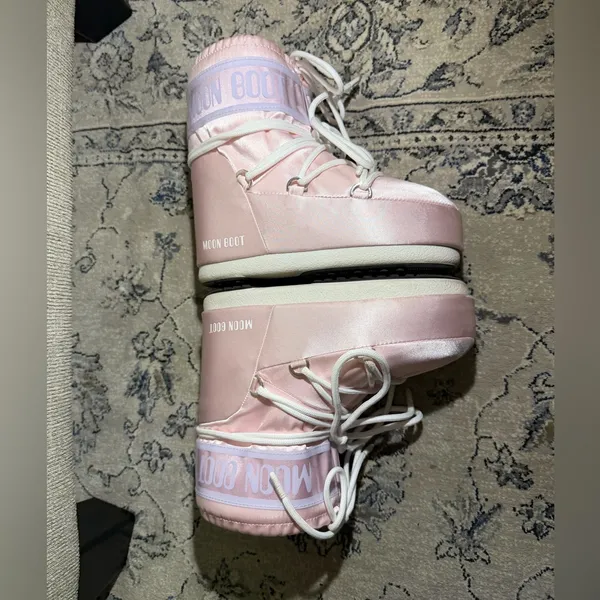 Moon Boot Icon Low Rose Pearly Boots Rose Size 7 - Image 8