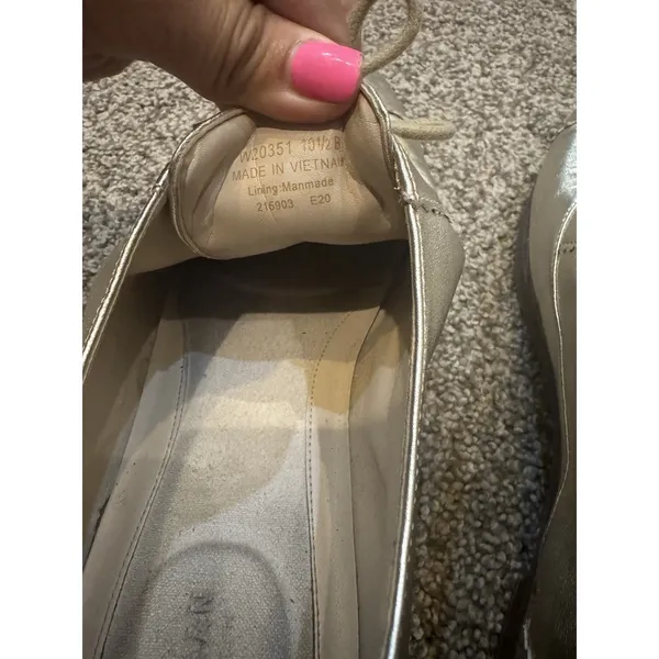 COLE HAAN The Go-to Arden Oxford‎ Shoes Size 10.5B Soft Gold Metallic Leather - Image 6