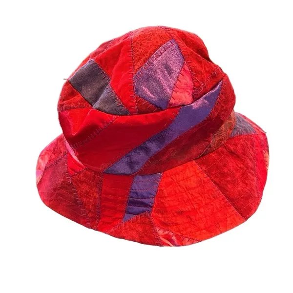 Homemade Quilted Patchwork Bohemian Festival Bucket Hat Size Small - Image 2