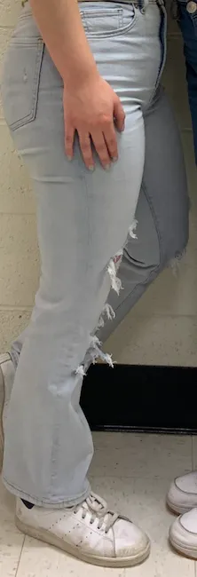 Express Super High Waisted Ripped 90s Bootcut Jeans - Image 3