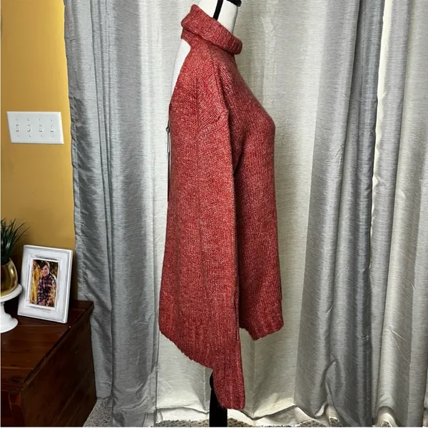 MinkPink‎ Womens Brick Red Size Large Curious Roll Neck Sweater Dress Tunic NEW - Image 8