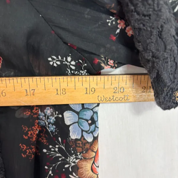American Eagle Sheer Open Front‎ Kimono Black Floral Lace Sz M Fairy Whimsigoth - Image 6