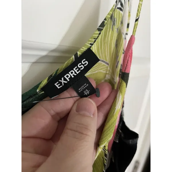 Express Maxi Dress XS tropical Black Pink Hawaii Beach resort - Image 8