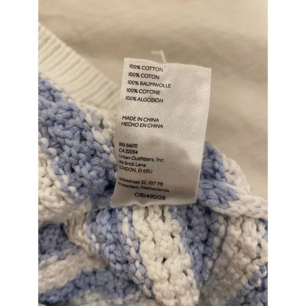 Anthropologie Maeve Knit Open Back Top Blue and White Stripe Sz XXS - Image 9