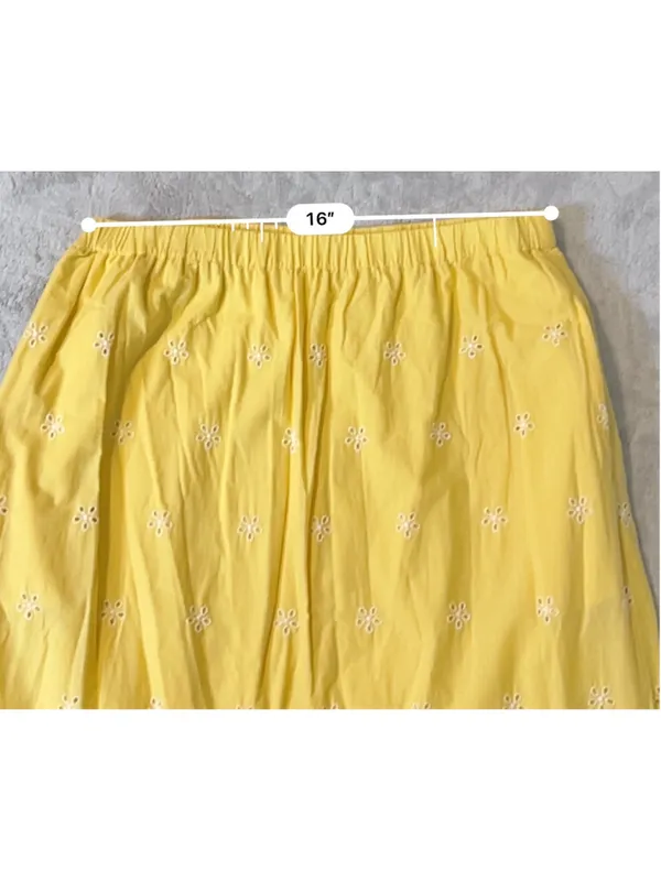 Old Navy Yellow White Eyelet Maxi Set L TALL - Image 5