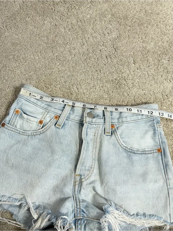 Levi’s Women’s 501 Original High Rise Jean Shorts Button Fly Raw Hem 24 - Image 8