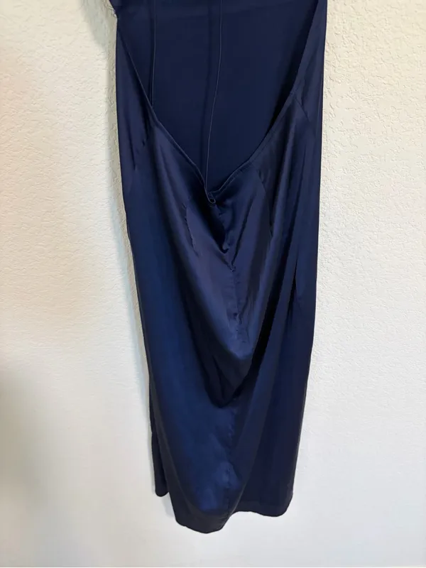 Navy Cross Back Halter Dress Size S Blue - Image 8