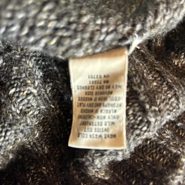 LL Bean‎ Womens Sweater Button Down Wool Blend Grampacore Brown Black Speckled L - Image 5