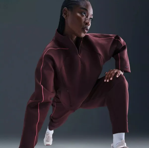 Nike Women's Universa Dri-Fit 1/4 Zip in Burgundy Crush size L NWT $110 - Image 3