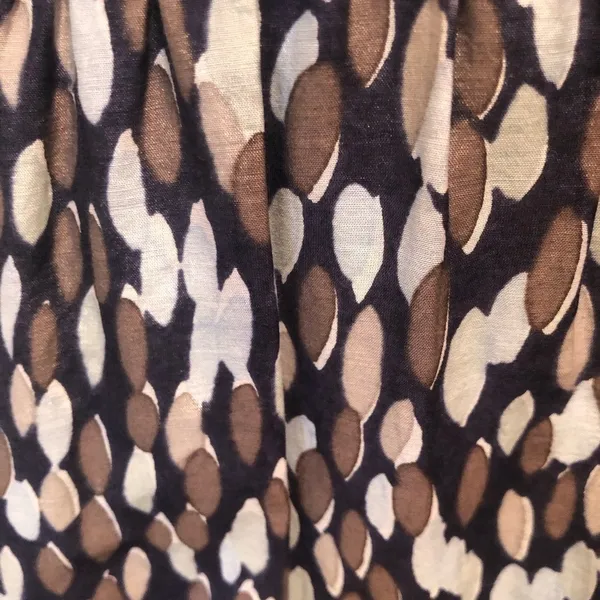Banana Republic Printed Silk Blend Midi Peasant Dress 4 Tied Scoop Neck Brown - Image 4