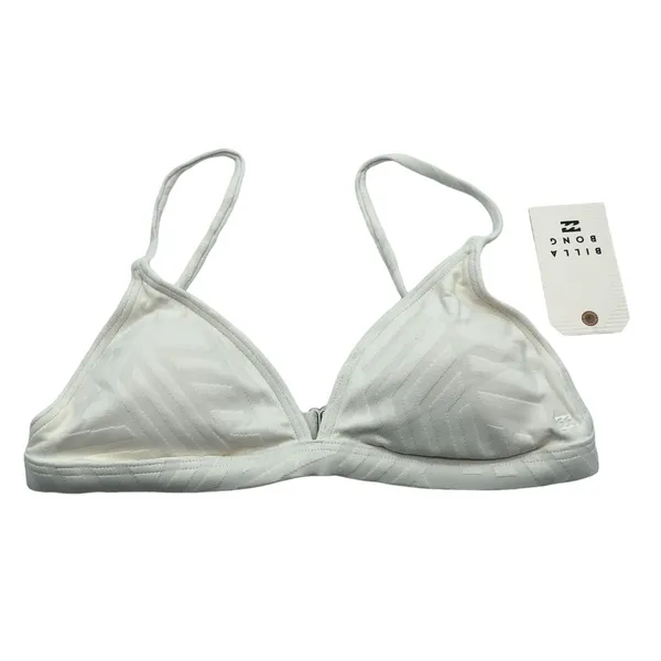 Billabong Peeky Days Tri Bikini Top Removable Cups Textured White S - Image 3