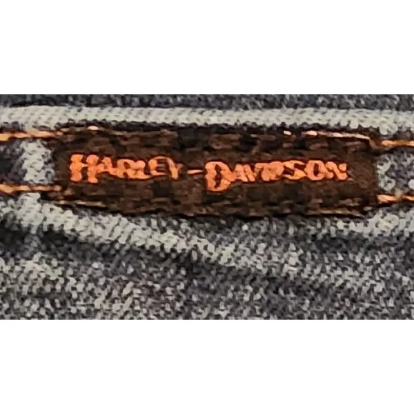 Harley-Davidson Denim Jeans Bootcut Dark Wash Embroidered‎ Pockets Women's 16P - Image 5