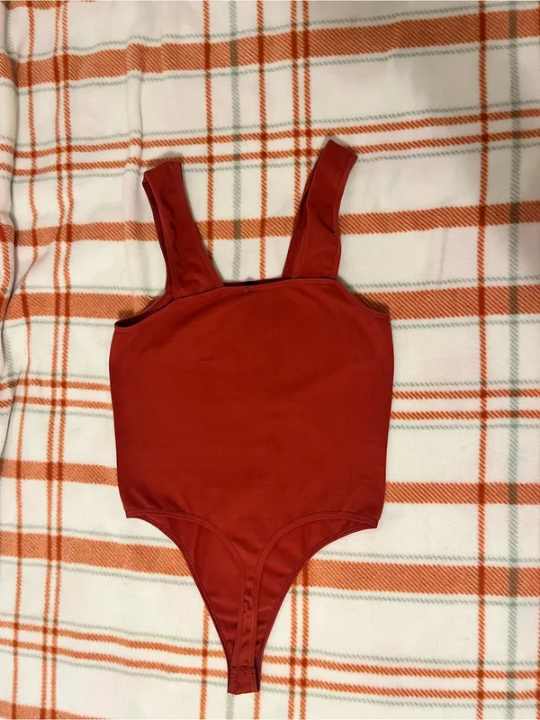 BDG Rust Orange Square Neck Bodysuit - Image 4