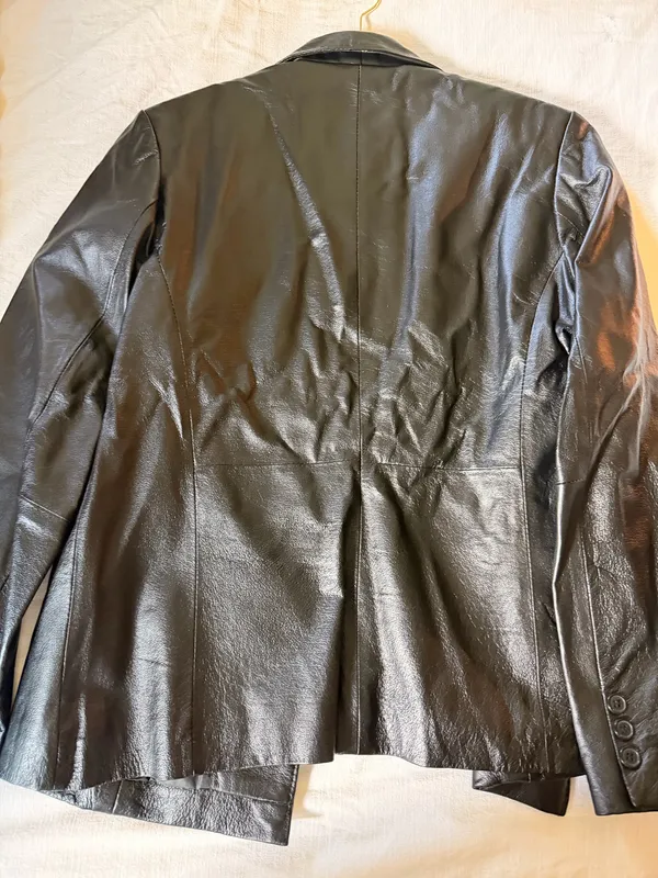 John Paul Richard Vintage Uniform Petite 100% Genuine Leather Black Blazer Jacket Women’s 10P Tailored - Image 6
