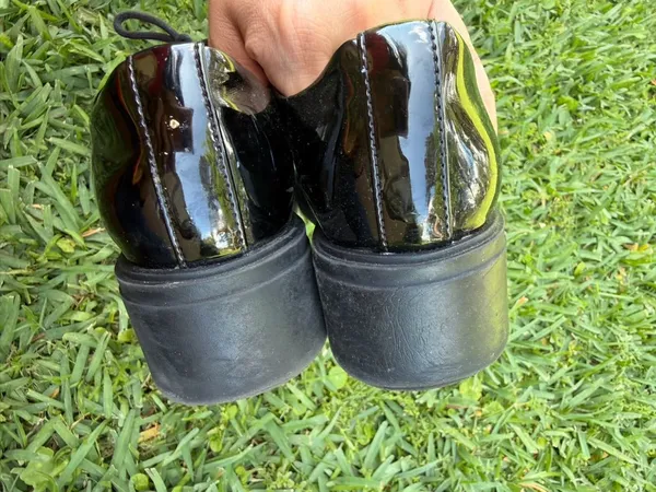 ALDO Sevrradia Black Patent Platform Oxford Loafers Size 7 Chunky Academia - Image 4