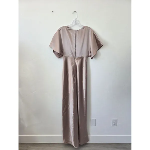 Birdy Grey Jesse Dress Taupe Kimono Satin Bridesmaid Maxi Slit Flattering Small - Image 9